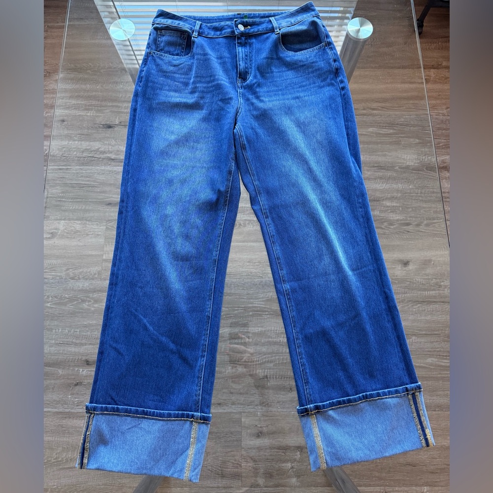 HALARA Wide Leg Jeans in Deep Blue